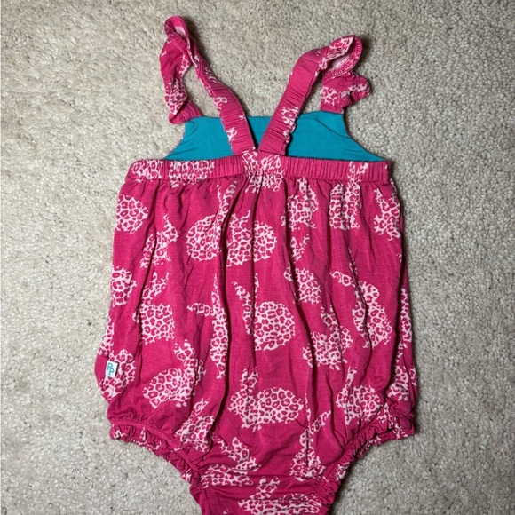 Posh Peanut Pink & white leopard bunnies bubble romper - size 3-6m - Picture 6 of 8